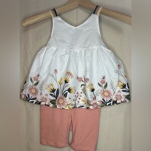 Floral Dress with Pink Shorts